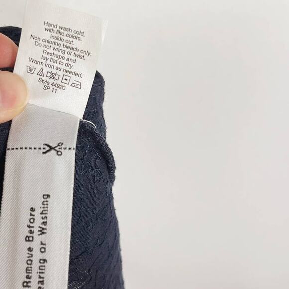 J Crew Womens XXS Navy Blue Sequin Scoop Neck Tank Top Cotton Blouse 2XS - Picture 8 of 9